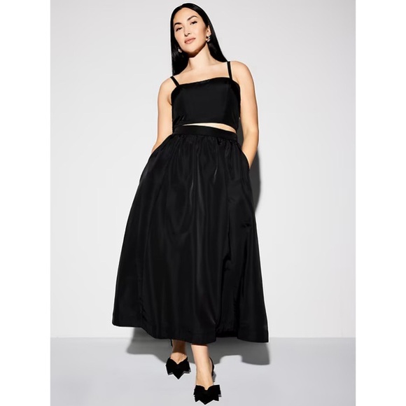 The Occasion Taffeta Cropped Tank Top & High Waisted Midi Skirt Set NWT - Picture 5 of 11